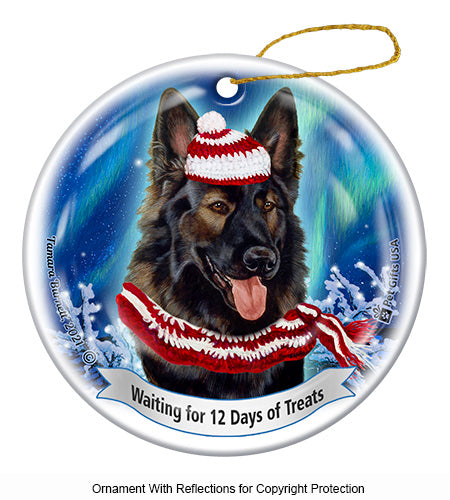 German Shepherd Drk Brwn Sable Plush Series 5 Christmas Ornament