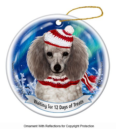 Poodle Silver Series 5 Christmas Ornament