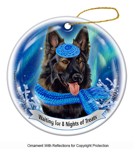 German Shepherd Dark Brown Sable Plush Series 5 Hanukkah Ornament