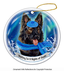 German Shepherd Dark Brown Sable Plush Series 5 Hanukkah Ornament
