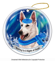 German Shepherd, White Series 5 Hanukkah Ornament