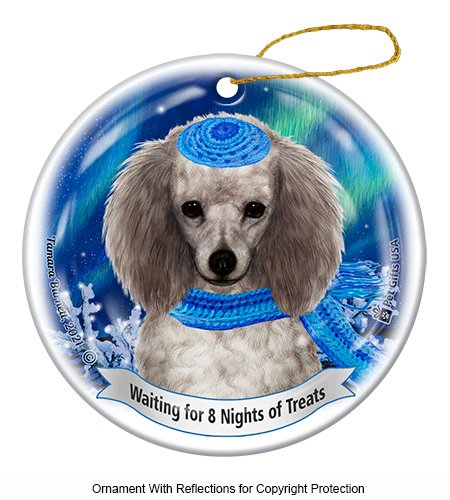 Poodle Silver Series 5 Hanukkah Ornament