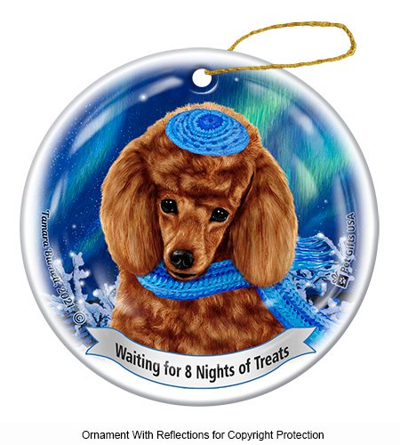 Poodle Red Series 5 Hanukkah Ornament