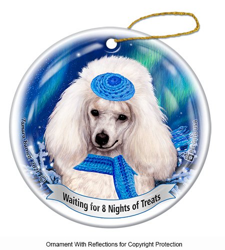Poodle Mini White Series 5 Hanukkah Ornament