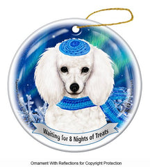 Poodle White Series 5 Hanukkah Ornament