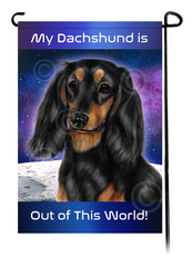 Dachshund LH Black and Tan - Out Of This World Garden Flag