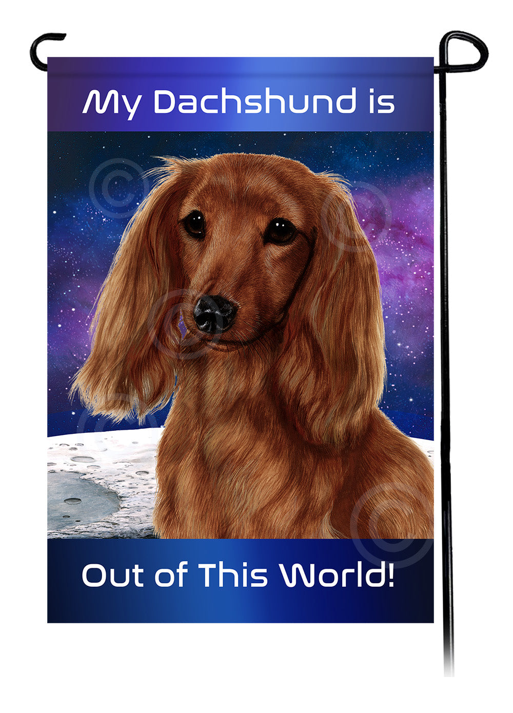 Dachshund LH Red - Out Of This World Garden Flag