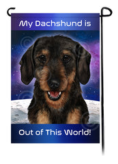 Dachshund WH Black and Tan - Out Of This World Garden Flag