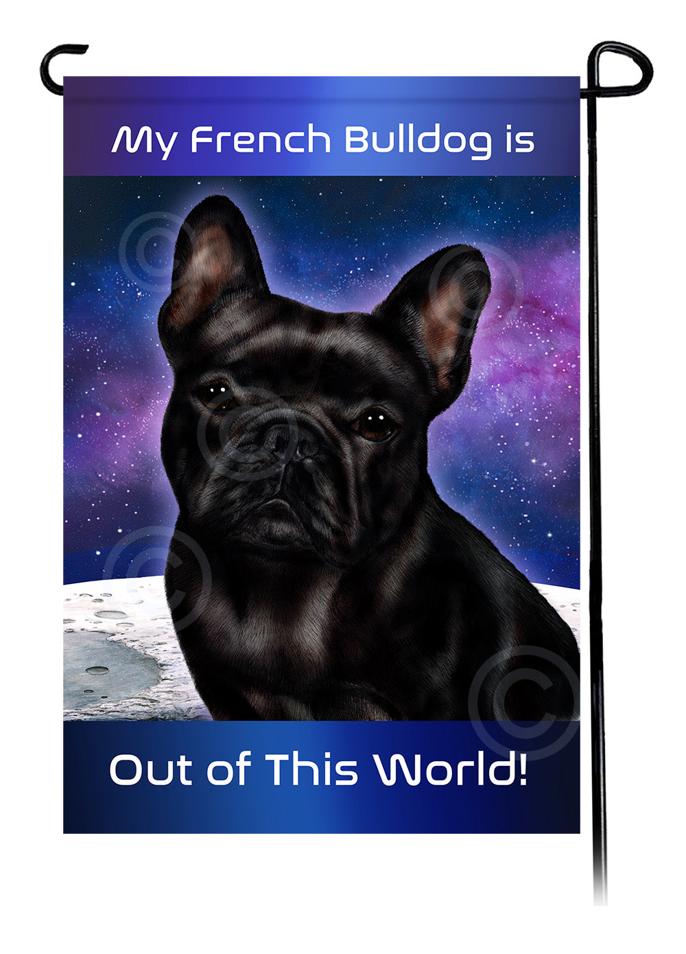 French Bulldog Black - Out Of This World Garden Flag