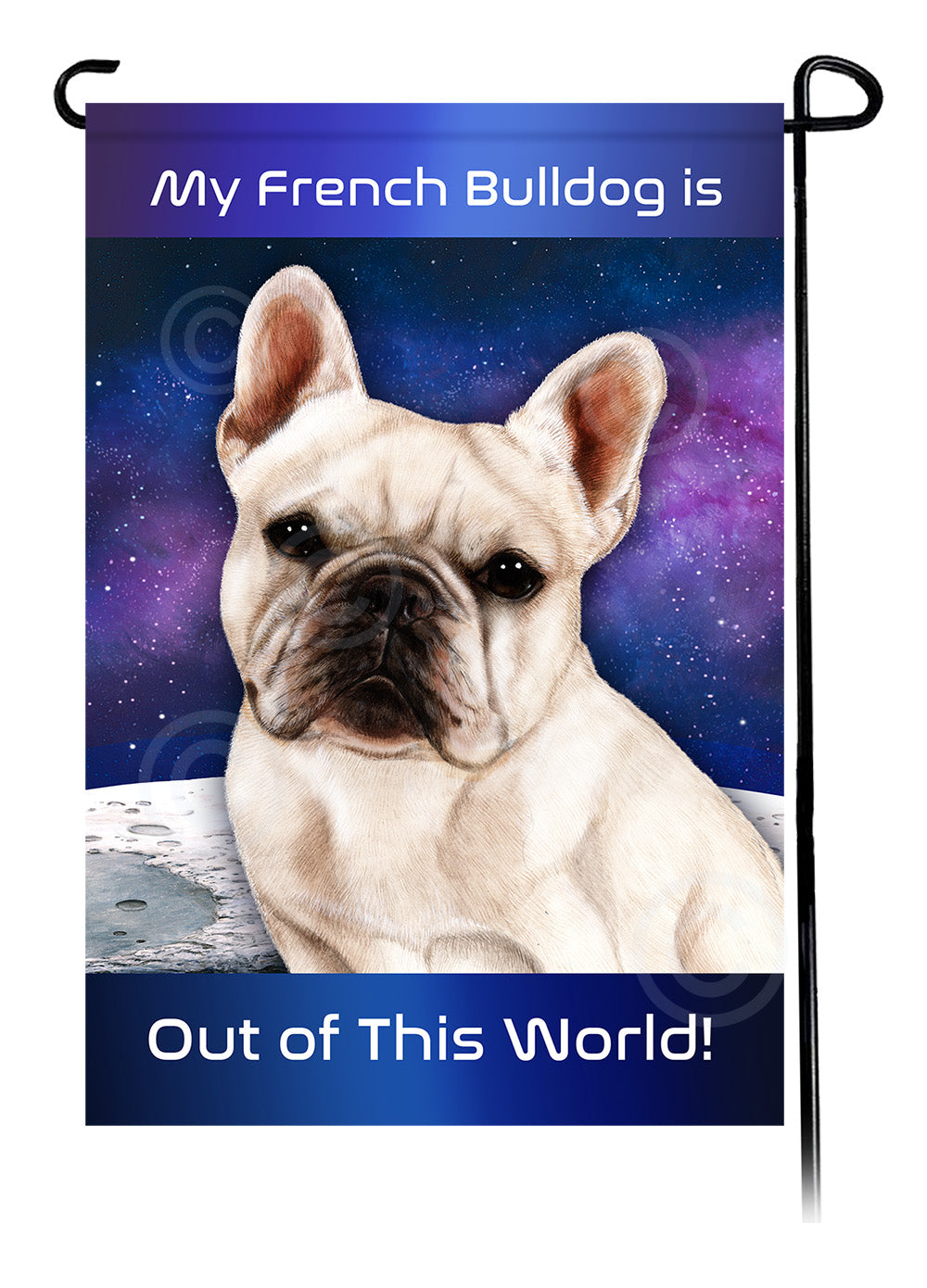 French Bulldog White - Out Of This World Garden Flag