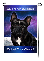 French Bulldog Black and White - Out Of This World Garden Flag