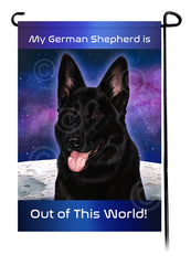 German Shepherd Black - Out Of This World Garden Flag
