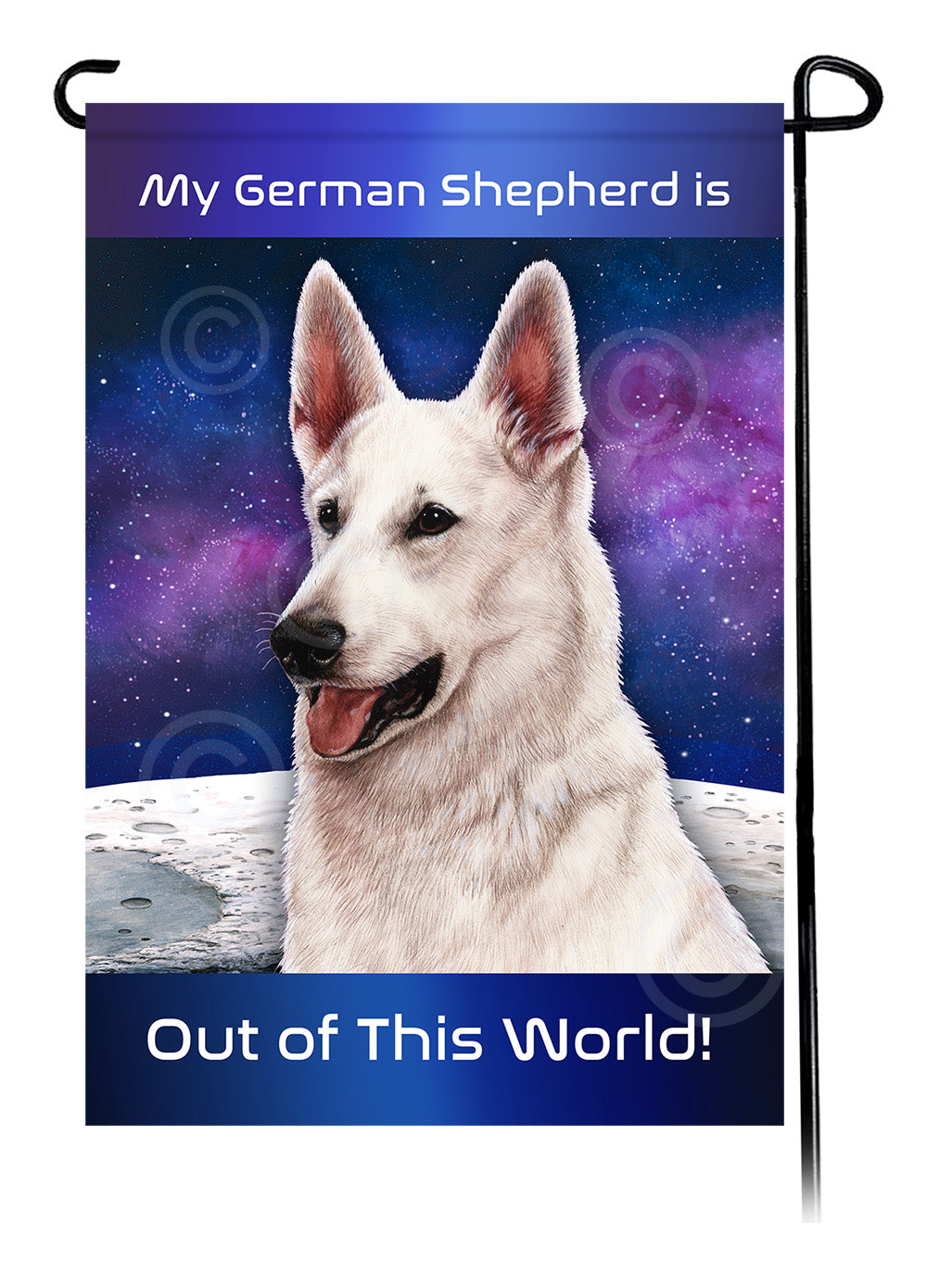 German Shepherd White - Out Of This World Garden Flag