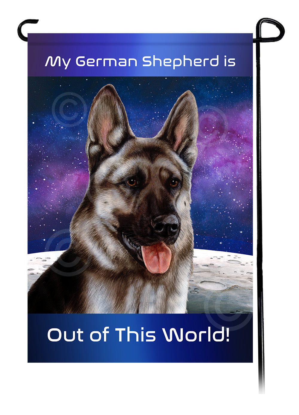 German Shepherd Silver Sable - Out Of This World Garden Flag