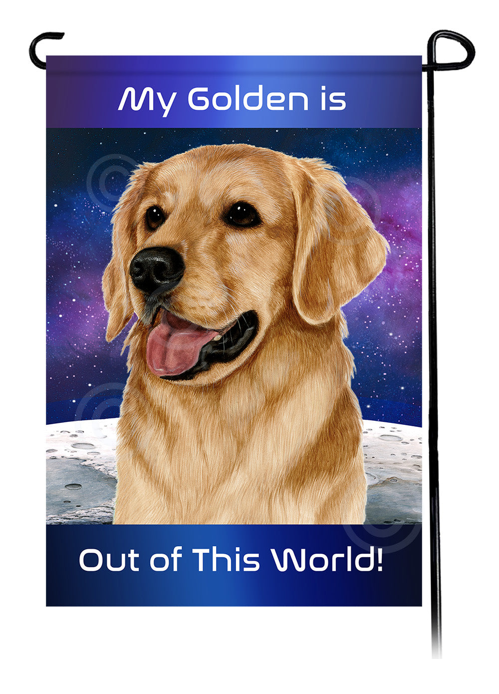 Golden Retriever - Out Of This World Garden Flag
