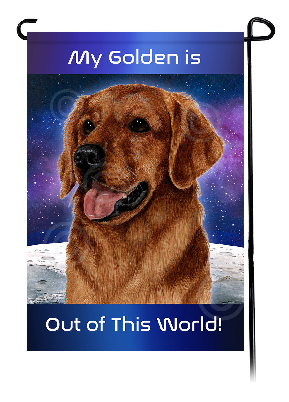 Golden Retriever Red - Out Of This World Garden Flag