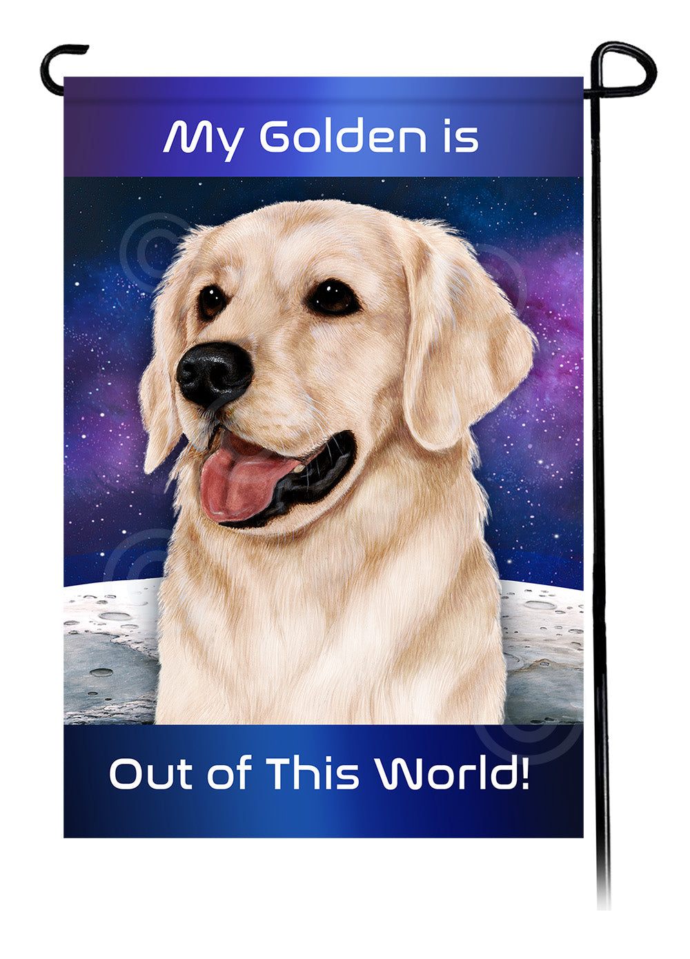Golden Retriever White - Out Of This World Garden Flag