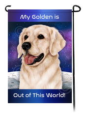 Golden Retriever White - Out Of This World Garden Flag