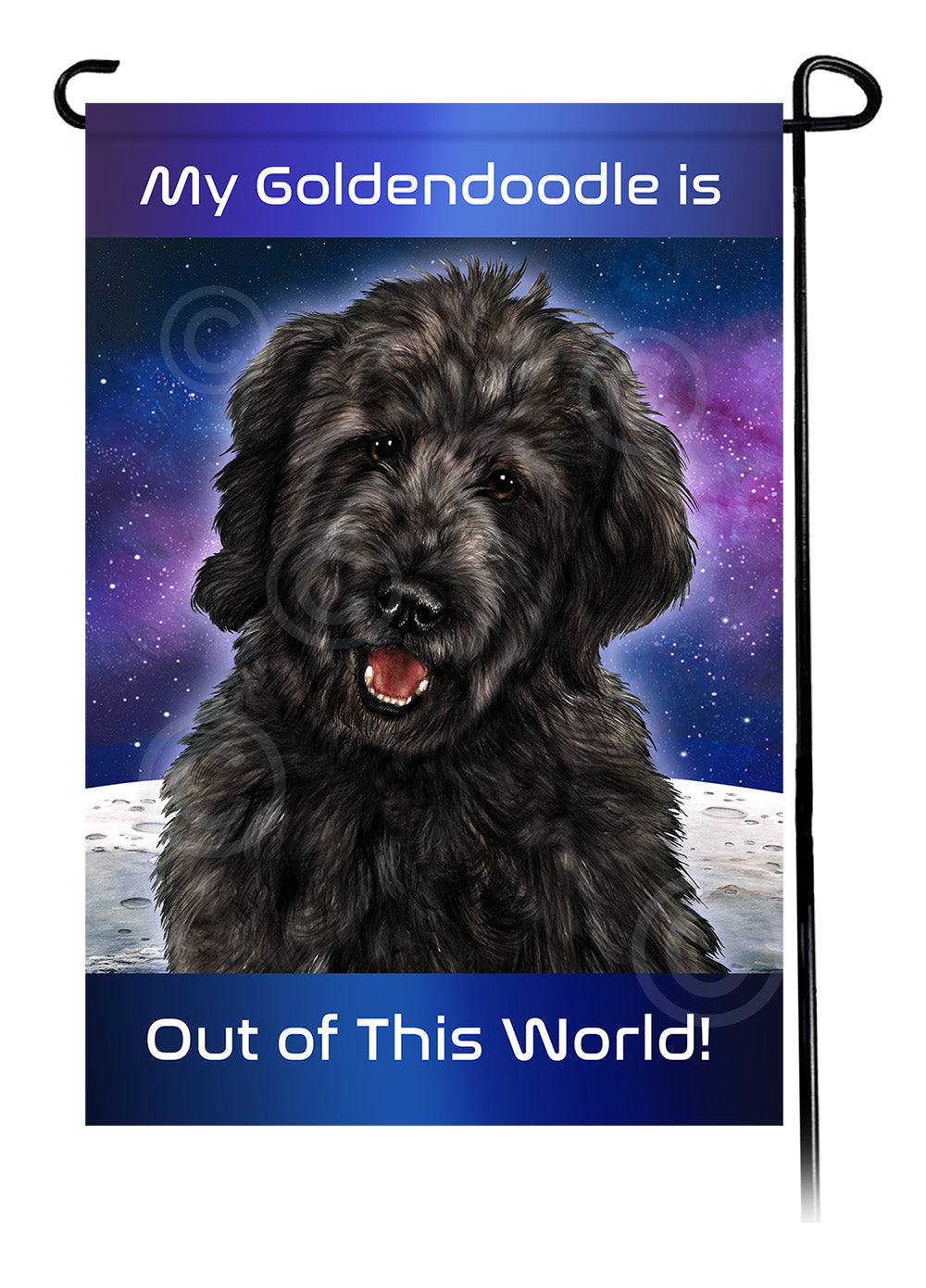 Goldendoodle Black - Out Of This World Garden Flag