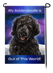 Goldendoodle Black - Out Of This World Garden Flag