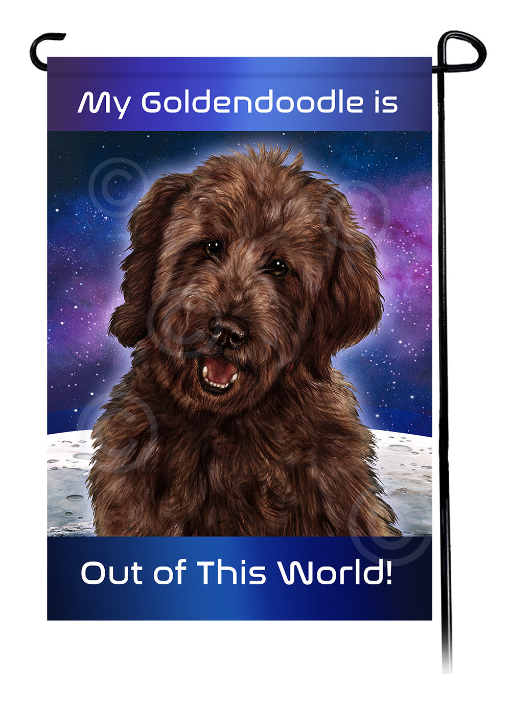 Goldendoodle Chocolate - Out Of This World Garden Flag