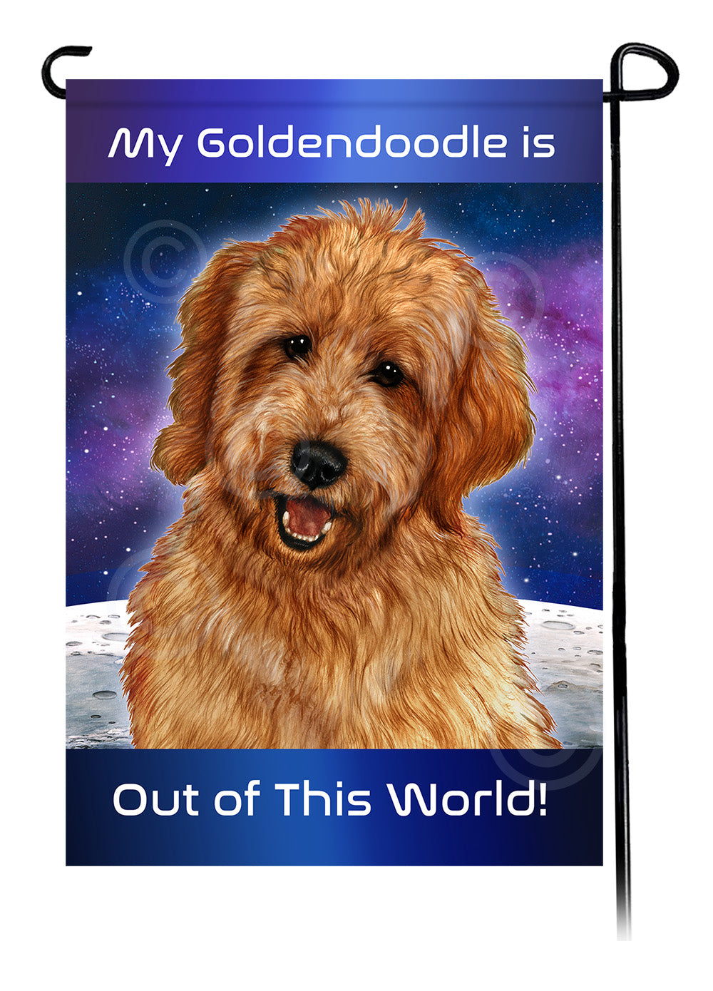Goldendoodle Red - Out Of This World Garden Flag