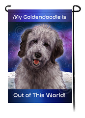 Goldendoodle Grey - Out Of This World Garden Flag