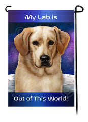 Labrador Retriever Yellow Front Face - Out Of This World Garden Flag