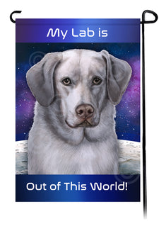 Labrador American Silver Front Face - Out Of This World Garden Flag