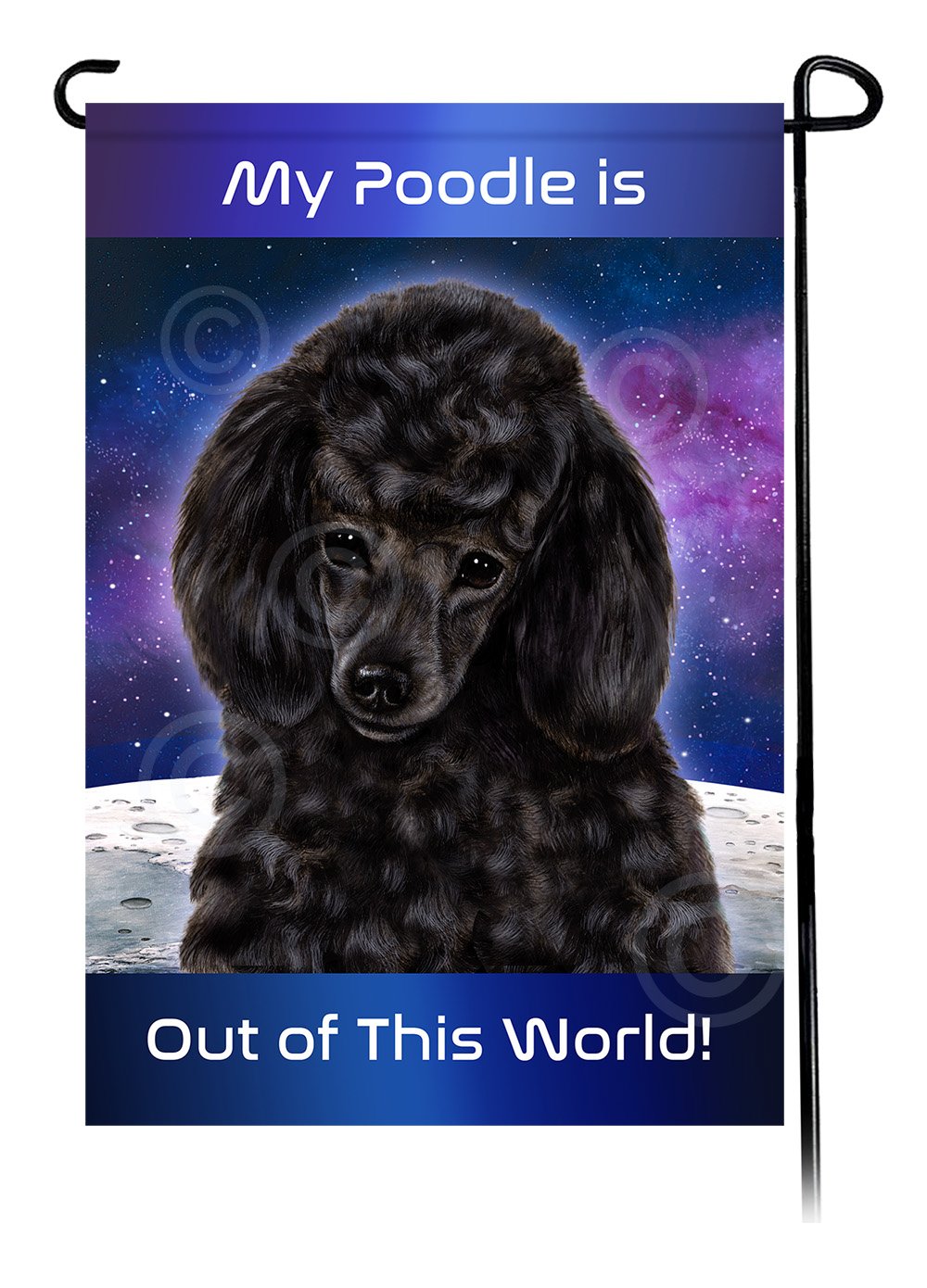 Poodle Black - Out Of This World Garden Flag
