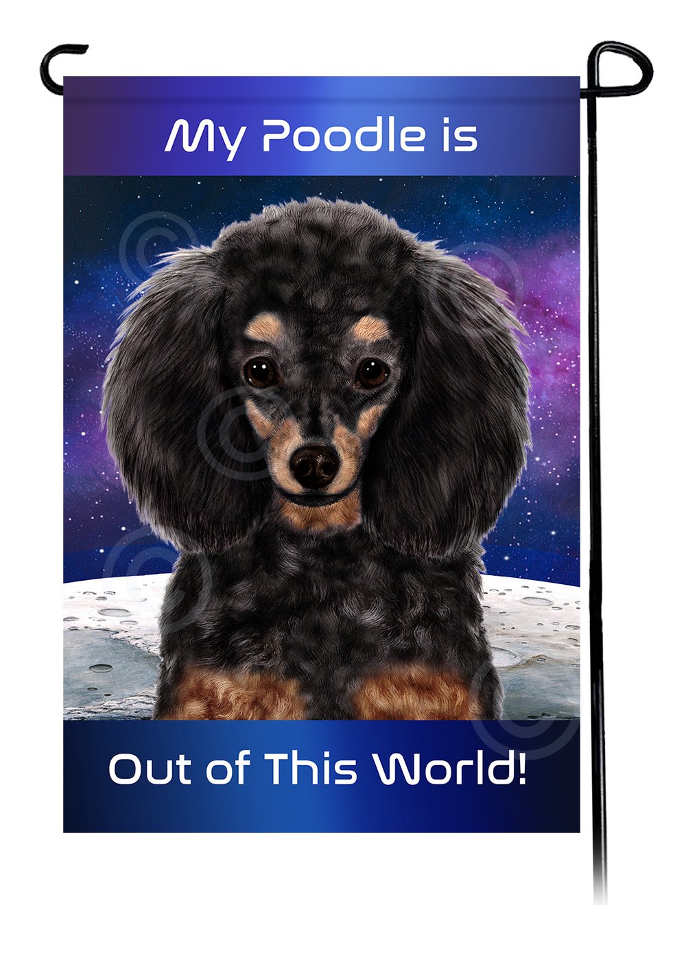 Poodle Black and Tan - Out Of This World Garden Flag