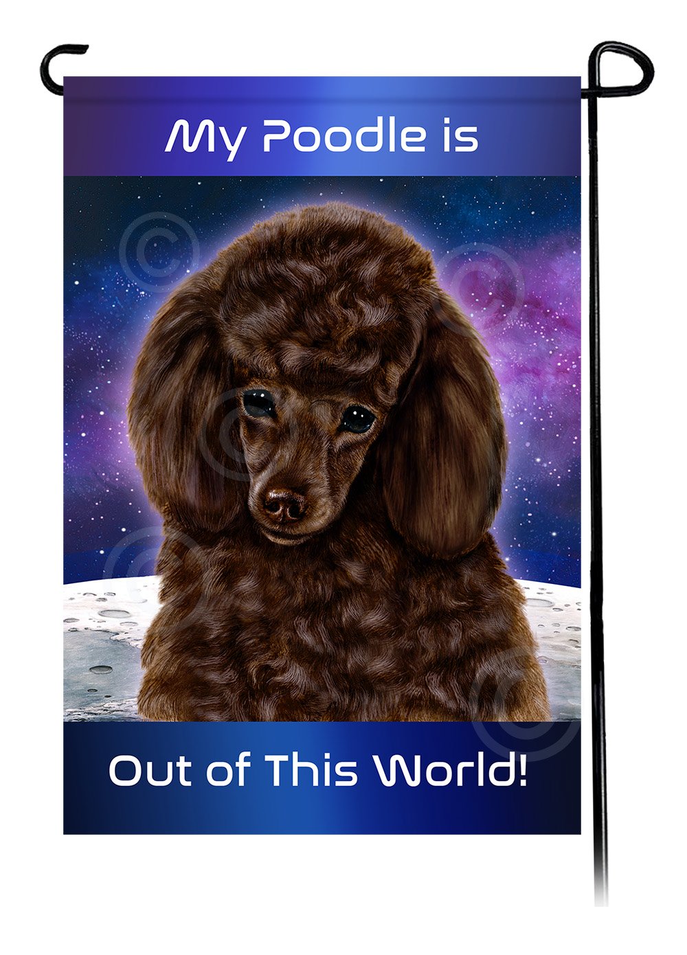 Poodle Chocolate - Out Of This World Garden Flag