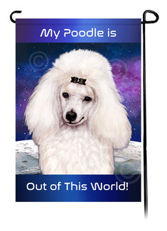 Poodle White Mini - Out Of This World Garden Flag
