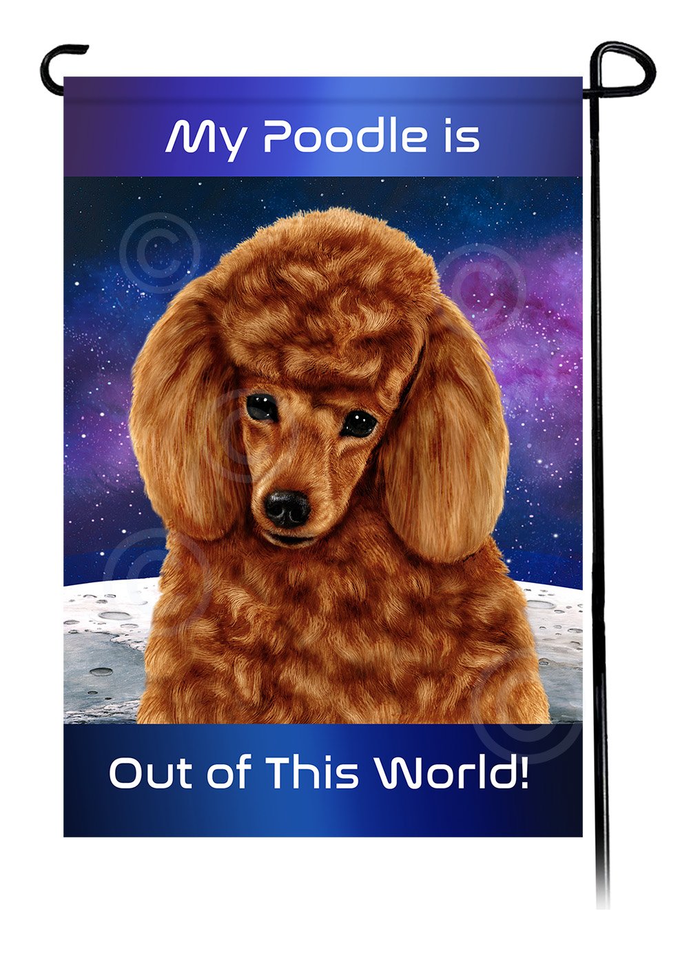 Poodle Red - Out Of This World Garden Flag