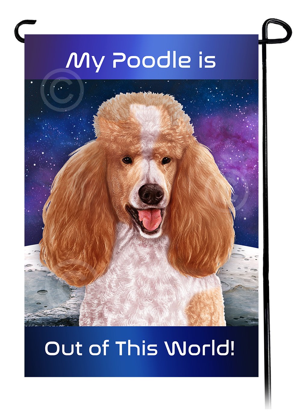 Poodle Standard Apricot and White - Out Of This World Garden Flag