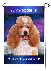 Poodle Standard Apricot and White - Out Of This World Garden Flag