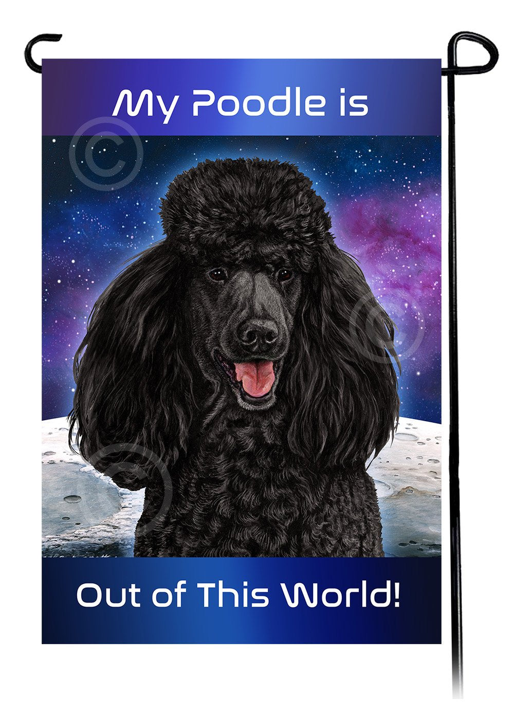 Poodle Standard Black - Out Of This World Garden Flag