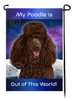 Poodle Standard Chocolate - Out Of This World Garden Flag