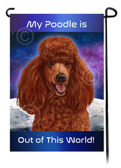 Poodle Standard Red - Out Of This World Garden Flag