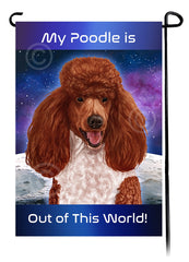 Poodle Standard Red and White - Out Of This World Garden Flag