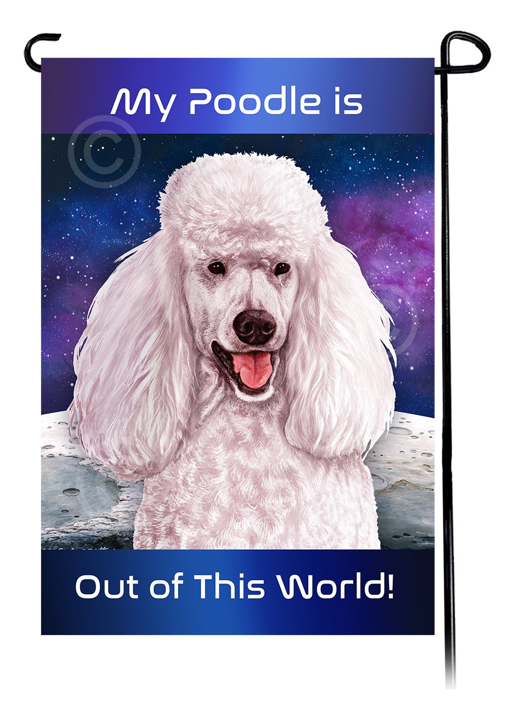 Poodle Standard White - Out Of This World Garden Flag