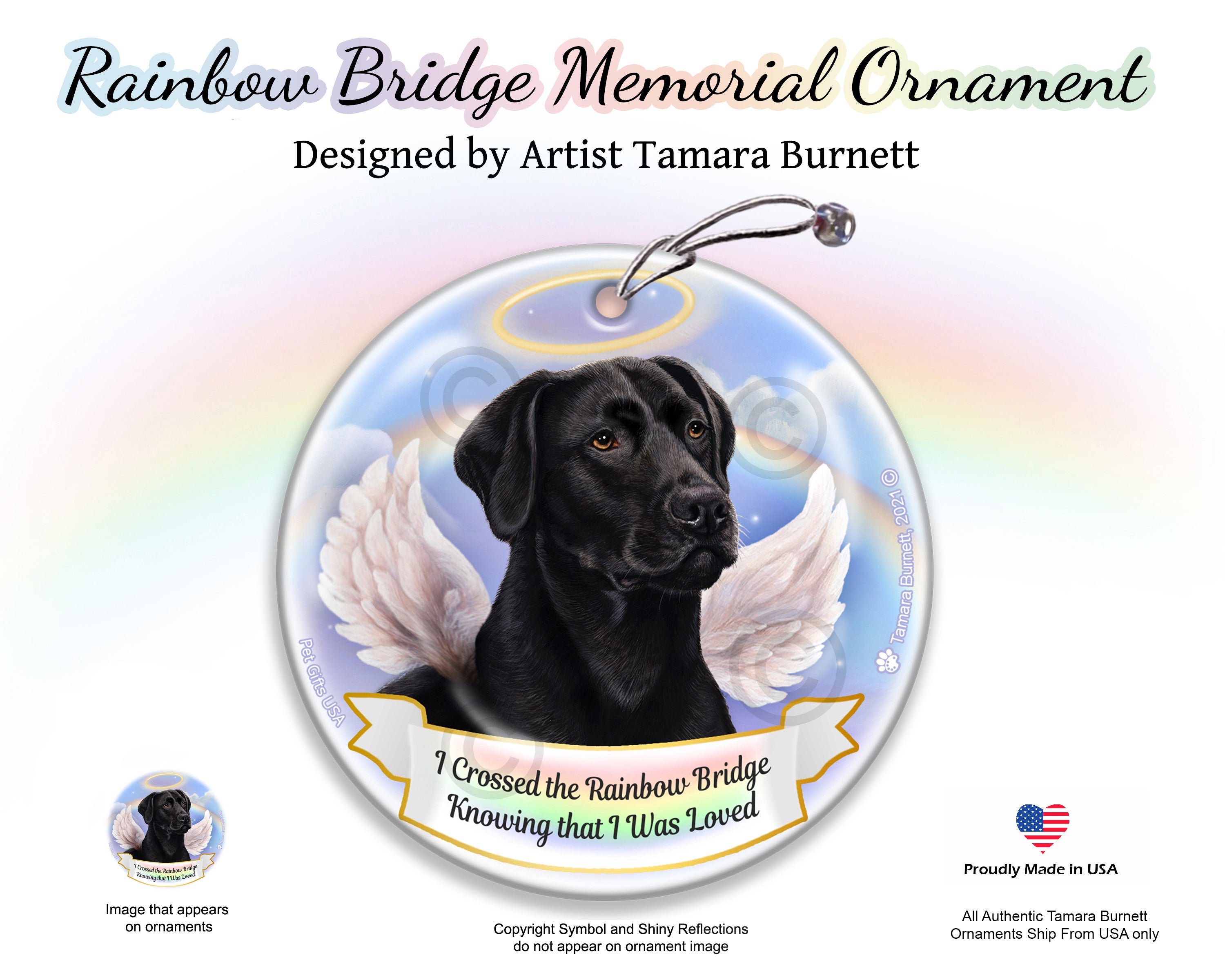 Labrador Black (American) Rainbow Bridge Memorial Ornament