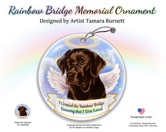 Labrador Chocolate (English) Rainbow Bridge Memorial Ornament