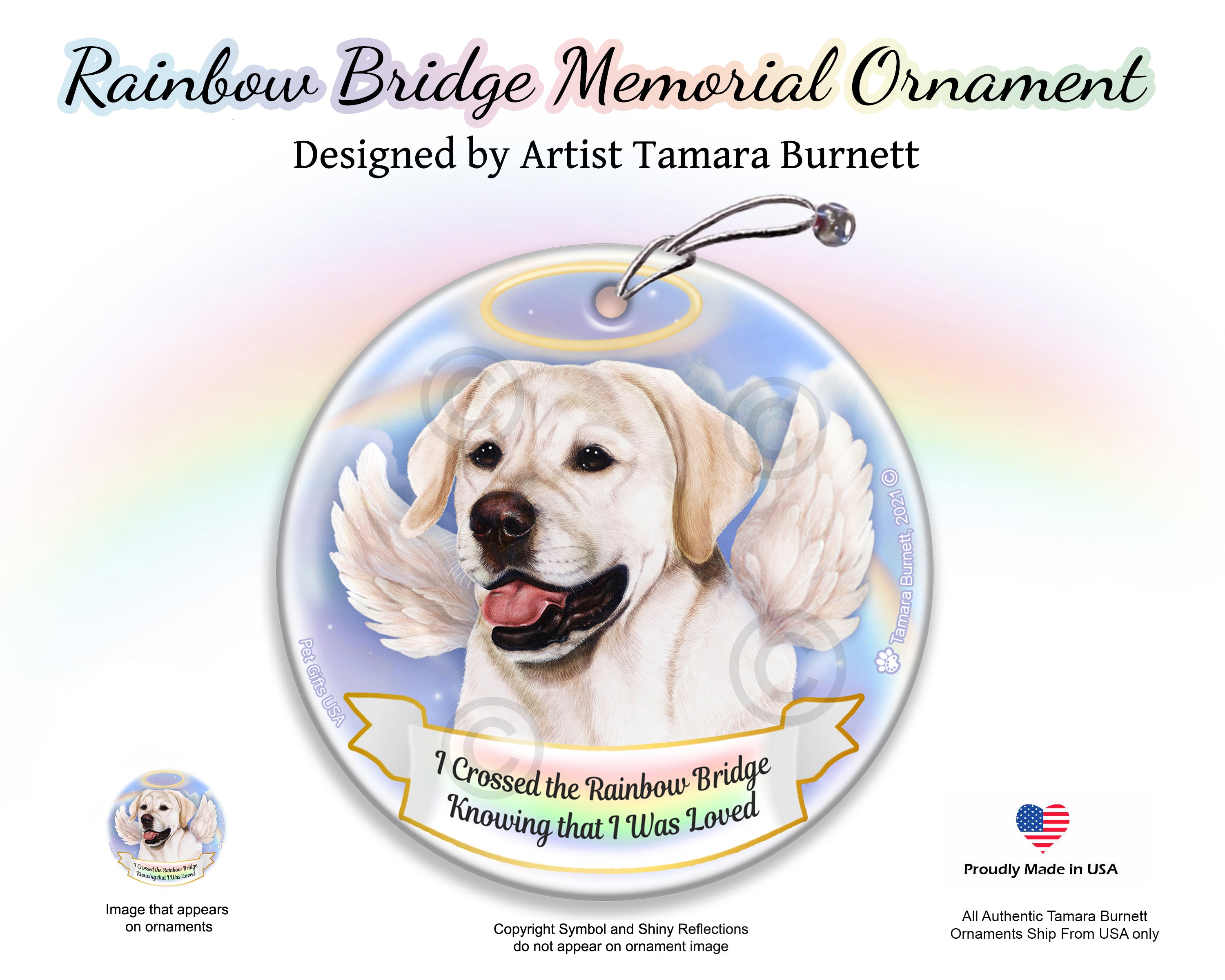 Labrador White (English) Rainbow Bridge Memorial Ornament