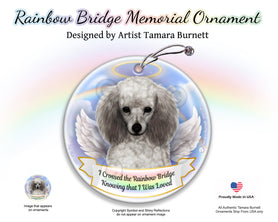Poodle Silver Rainbow Bridge Memorial Ornament