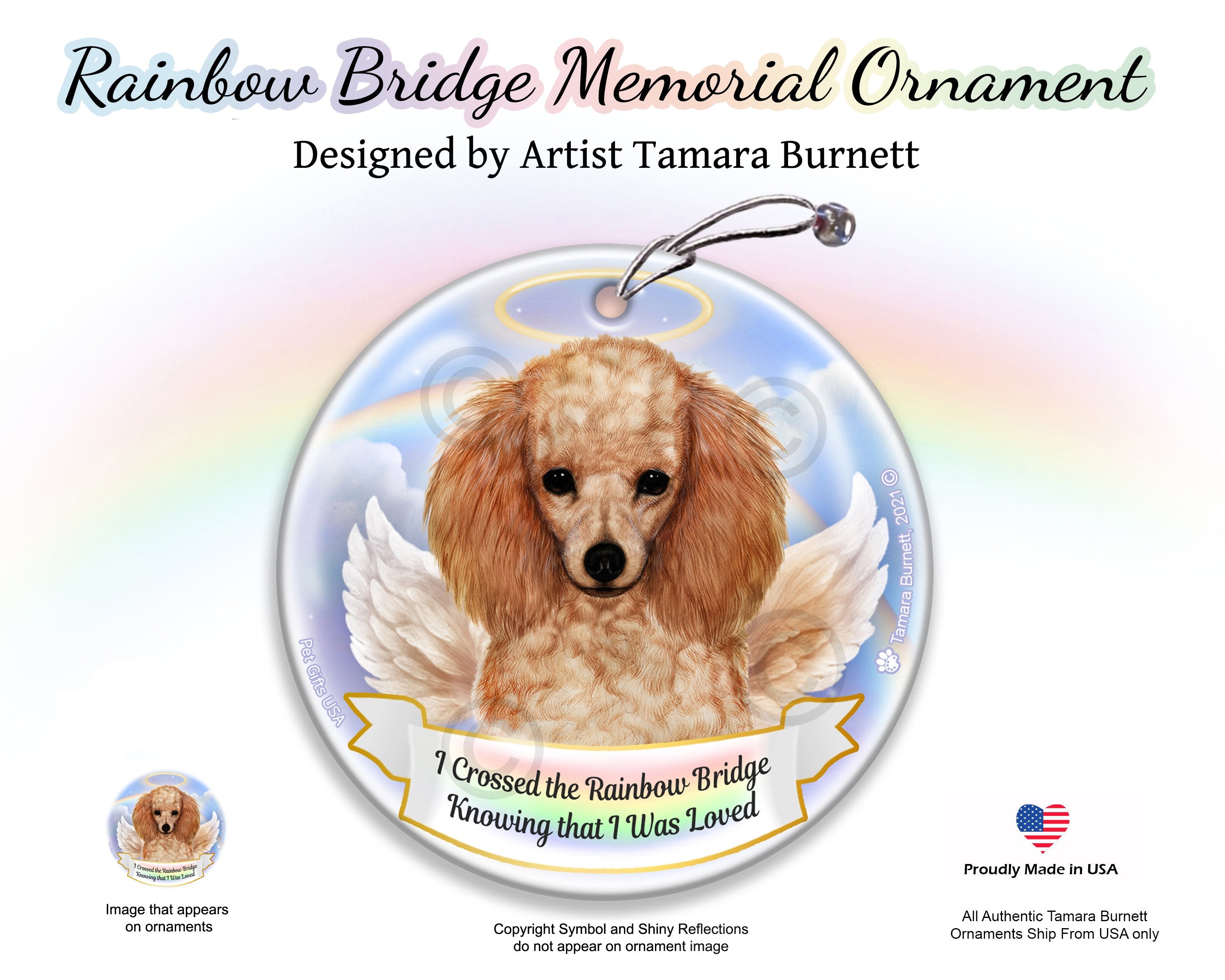 Poodle Apricot Rainbow Bridge Memorial Ornament