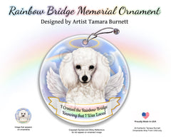 Poodle White Rainbow Bridge Memorial Ornament