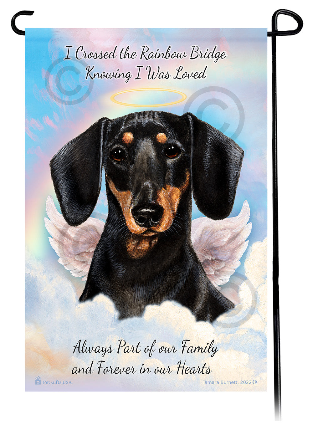 Dachshund SH Black and Tan Memorial Flag