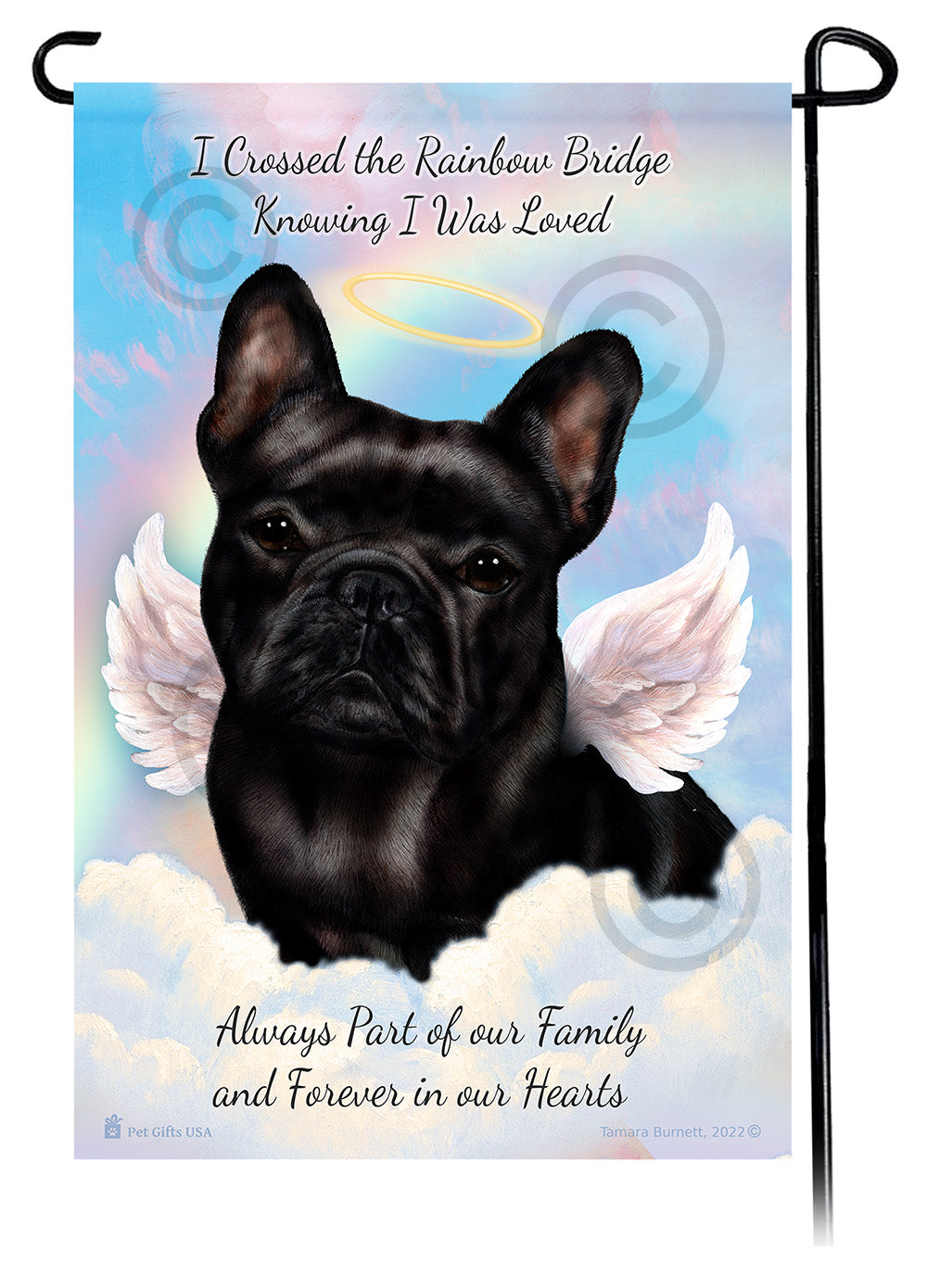French Bulldog Black Memorial Flag