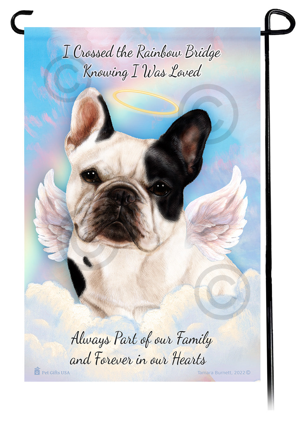 French Bulldog White & Black Memorial Flag